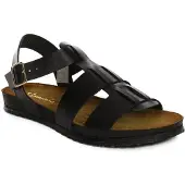 MACIEJKA Schwarze Sandalen aus Naturleder mit offener Spitze und Doppelschnalle Modell 0699901000