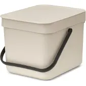 Brabantia Sort & Go, 6 l, Rechteckig, Recycelbarer Kunststoff, Beige, Manuell, Belgien