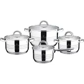 BLAUMANN Edelstahl Koch Topf Set Geschirr 8-tlg. Gourmet-Linie BL-3115