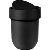 SmartaSaker Bath Touch Mülleimer mit Deckel, Abfalleimer, Müllsammler, Papierkorb, Soft Touch Kunststoff, Schwarz, 023269040