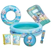Happy People Großes Cocomelon Badeset – Pool, Luftmatratze & Wasserspielzeug (6-teilig)
