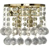 Searchlight Klassische Hanna Wandleuchte Stahl Gold Glas 2 Lichter G9