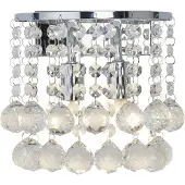 Searchlight Hanna Klassische Wandleuchte Stahl Chrom Glas 2 Lichter G9