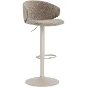 Ebuy24 (2er Set) Ella Barhocker Drehfunktion und Gasfeder Bouclé Beige.