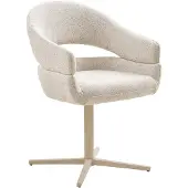 Ebuy24 Esszimmerstuhl Beige Stoff Drehbar - 60x58x87cm - Dover - 2er Set
