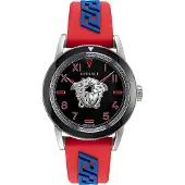 Versace VE2V00622 V-Palazzo silber schwarz rot blau Kautschuk Herren Uhr NEU
