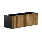 Herstera , Pflanzkübel "Deco Planter L", holz / schwarz, 50 x 150 x 50 cm (L x B x H)