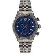 Versace VE2U00722 Hellenyium Chrono blau grau Edelstahl Herren Uhr NEU