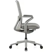 Hjh OFFICE High End Bürostuhl VERVIO Ergonomischer Schreibtischstuhl mit Armlehnen Stoff / Netzstoff Grau Drehstuhl für Büro, Zuhause