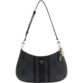 GUESS Noelle II Top Zip Shoulder Bag coal logo