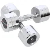 HMS Fitness Chroom Kurzhantel Set 2 x 5 kg Verchromt