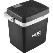 Neo Tools Reisekühlbox 2 in 1 Heizen und Kühlen, 3.8kg, 26l, Abmessungen 405x320x430mm, Eco-Modus, Stromversorgung 230V und 12V, elektronisches Bedienfeld, Netzkabel HO3VVH2-F, USB-Anschluss