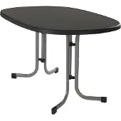 Sieger Gartentisch - Grau - Mecalit - Metallgestell - 140 x 90 cm - klappbar