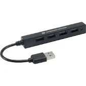 Conceptronic HUBBIES 4-Port-USB 2.0-Hub, USB 2.0, USB 2.0, 480 Mbit/s, Schwarz, 0,09 m, China