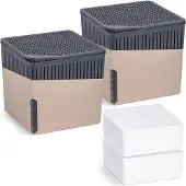 Wenko 2er Set Raumentfeuchter Cube in Beige 16,5 x 15,7 x 16,5 cm