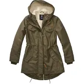 Brandit funktionale Damen Jacke Kordelzug Reißverschluss Khaki
