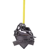 Nemesis Now Harry Potter Christbaumanhänger Hufflepuff Crest (Silver) 6 cm