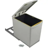 Emuca Abfallsorter mit 16 Liter Volumen Handauszug mit Deckelheber / Müllbehälter