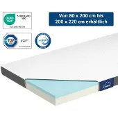 Genius Eazzzy Topper Classic 90x200cm Höhe 7 cm H2 H3 - orthopädische Matratzentopper für Matratze & Boxspringbett aus Gelschaum für Allergiker