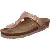 Rohde Damen Zehentrenner Pantolette Metallic-Optik Alba 5600, Größe:42 EU, Farbe:Rosa