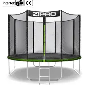 Zipro Trampolin Jump Pro Out | 10FT Ø 312 cm | Gartentrampolin Kindertrampolin Komplett-Set inkl. Außennetz, Leiter & Randabdeckung, Outdoor, Grün