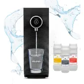 4Swiss WFF021 Wasserfiltersystem Schwarz - Trinkwasserfilter Wasseraufbereitung ohne Wasserverlust Bakterien Mikroplastik Filter Wasserspender