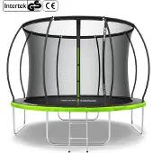 Zipro Trampolin Jump Pro Premium | 10FT Ø 312 cm | Gartentrampolin Kindertrampolin Komplett-Set inkl. Netz, Leiter & Randabdeckung, Outdoor, Grün