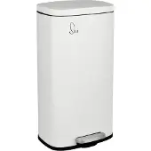 SVITA TQ30 Mülleimer weiß 30L Treteimer Abfallbehälter Softclose Deckel mit Inneneimer Edelstahl