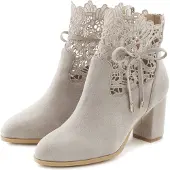LASCANA High-Heel-Stiefelette Sommerstiefelette grau Größe 42