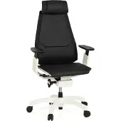 Hjh OFFICE GENIDIA PRO WHITE Leder - High End Bürostuhl Schwarz