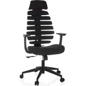 Hjh OFFICE Profi Bürostuhl ERGO LINE ECO Ergonomischer Schreibtischstuhl mit Armlehnen Stoff Schwarz Drehstuhl für Büro, Zuhause