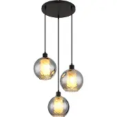 Globo Design-Pendellampe Ulf 3-Licht Schwarz