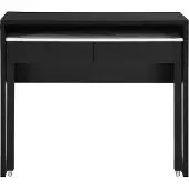 Vente-unique Konsolenschreibtisch ausziehbar mit 2 Schubladen - Schwarz & Marmor-Optik Weiß - LOAVIA