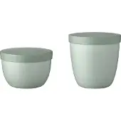 Mepal | Snackpot Duo Pack Ellipse | Praktischer Behälter zur Aufbewahrung & für Transport von Lebensmittel | Tiefkühltauglich, Spülmachinenfest | Nordic Sage