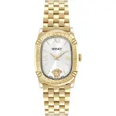 Versace SP VE1B01525 Greca Couture weiß gold silber Edelstahl Armband Uhr Damen NEU