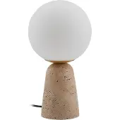 LINDBY Kirstan Tischleuchte Beige/Weiß - , Kirstan, Weiß, für Wohnzimmer, Glas, Modern
