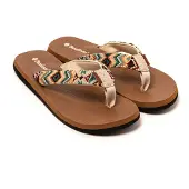 Brasileras Damen Zehensandalen mit rutschfester Sohle bequem schuhe für strand/schwimmbad/stadt beige 36 EU - UBINCA