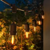 LEDVION LED Lichterkette Außen 15M IP65 E27 dimmbar 220-240V