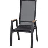Siena Garden Rondo Relax Move Sessel Hochlehner Aluminium matt-anthrazit Armlehnen Teak M21920