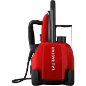LauraStar Lift Original Red, Dampfbügelstation, 3-in-1 Bügelstation, die Ihre Kleidung entknittert, bügelt und reinigt, Hygienische Dampf, Abnehmbarer Wassertank, Vertikales Bügeln, Rot