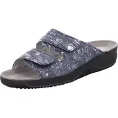 Rohde Damen Pantolette aus Leder mit zartem Metallic-Schimmer Soltau-40 1958, Größe:37 EU, Farbe:Blau