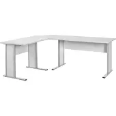 MÖBELPARTNER Eckschreibtisch Lion | HxBxT 75x155x205cm | Lange Seite links | Lichtgrau