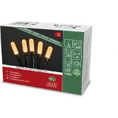 Konstsmide 6348-820 Micro LED Lichterkette, slim frosted, 100 bernsteinfarbene Dioden, 30V, Innen, 3,6W, grünes Kabel