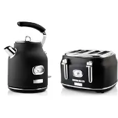 WESTINGHOUSE Retro Wasserkocher + Toaster 4 Schlitze - Schwarz