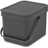 Brabantia - Abfallbehälter 'Sort & Go', 6 L,Farbe:grau, 109720