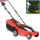 HECHT Rasenmäher Elektro 1434 | 34 cm Schnittbreite | 1400 W | 35 L Fangkorb | Zentrale 5-fach Schnitthöhenverstellung