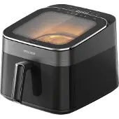 4Swiss ABB-025 Skylight View Heißluftfritteuse 6,5L Air Fryer XXL Sichtfenster Touchscreen 1700W Fettfrei Fritteuse ohne Öl Heißluftofen Backen