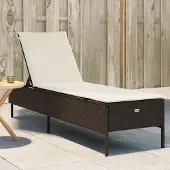 vidaXL Design Sonnenliege mit Auflage Braun Poly Rattan, Gartenliegen 2024 Neu