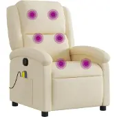 Syfax Massage-Relaxsessel, cremefarbener Stoff