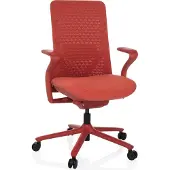 Hjh OFFICE High End Bürostuhl VERVIO Ergonomischer Schreibtischstuhl mit Armlehnen Stoff / Netzstoff Rot Drehstuhl für Büro, Zuhause